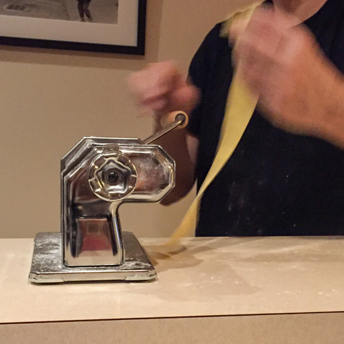 Rolling pasta for Krautfleckerl